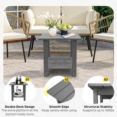 juserox table next to adirondack chair showing size and easy accessibility