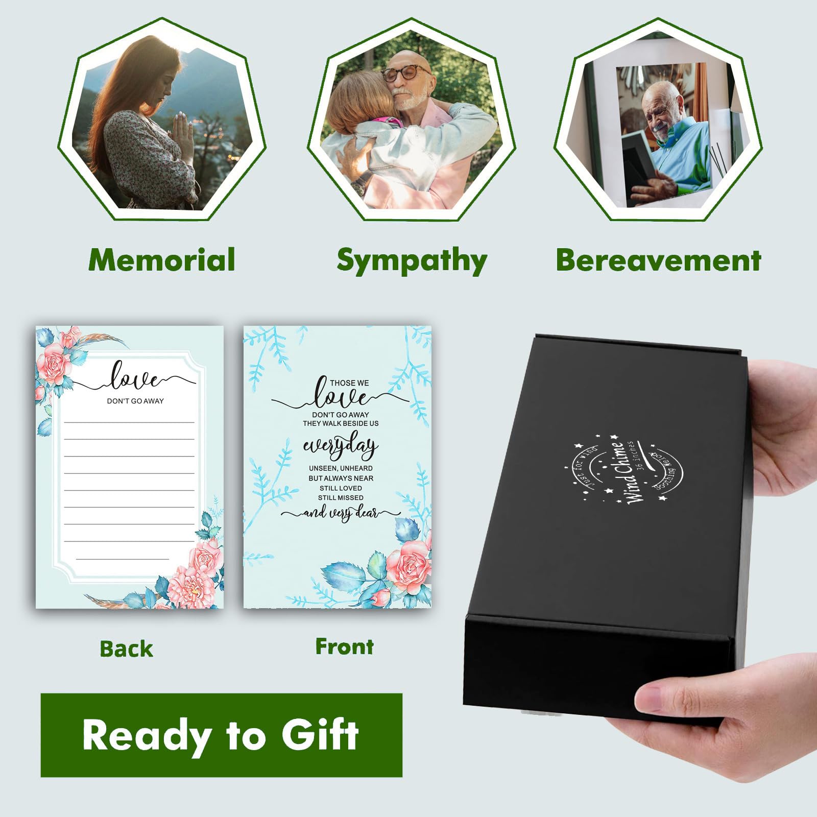 JUST FOR WIND gift-ready packaging conveying respectful presentation for sympathy