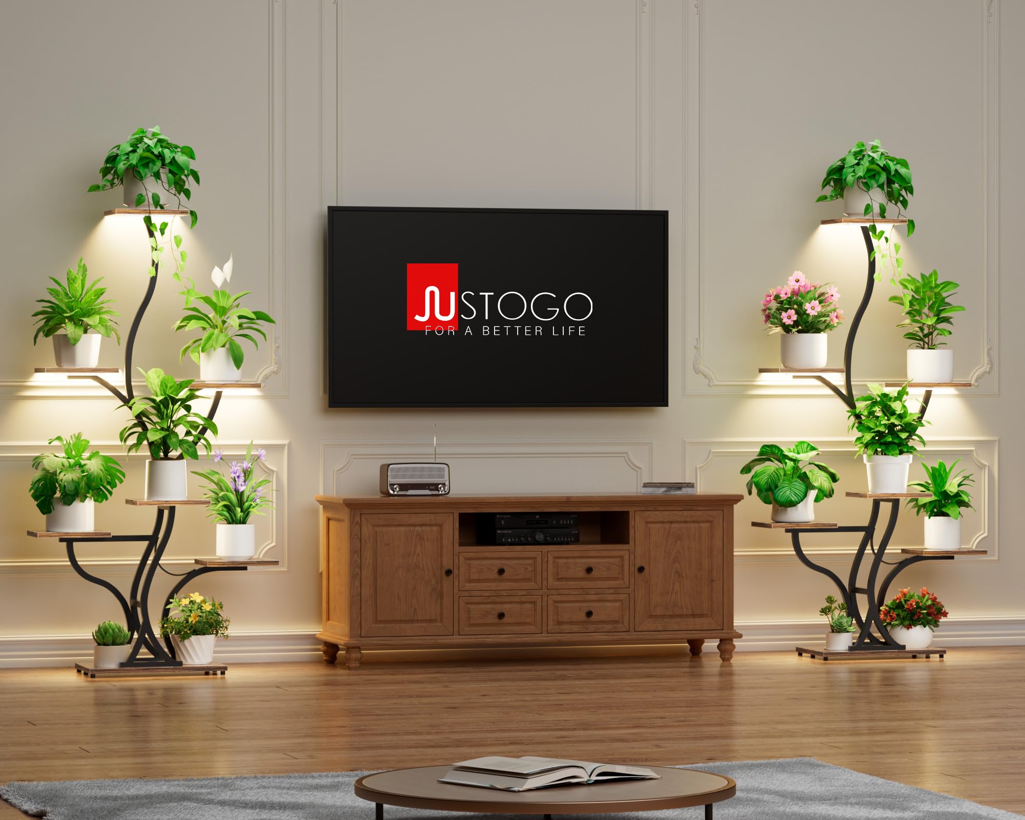 JUSTOGO close-up branch design detail highlighting sculptural decorative appeal