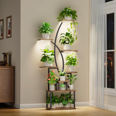 JUSTOGO front view plant stand showing full-tier display and vertical space saving