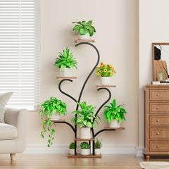 JUSTOGO plant stand in living room creating an attractive green focal point