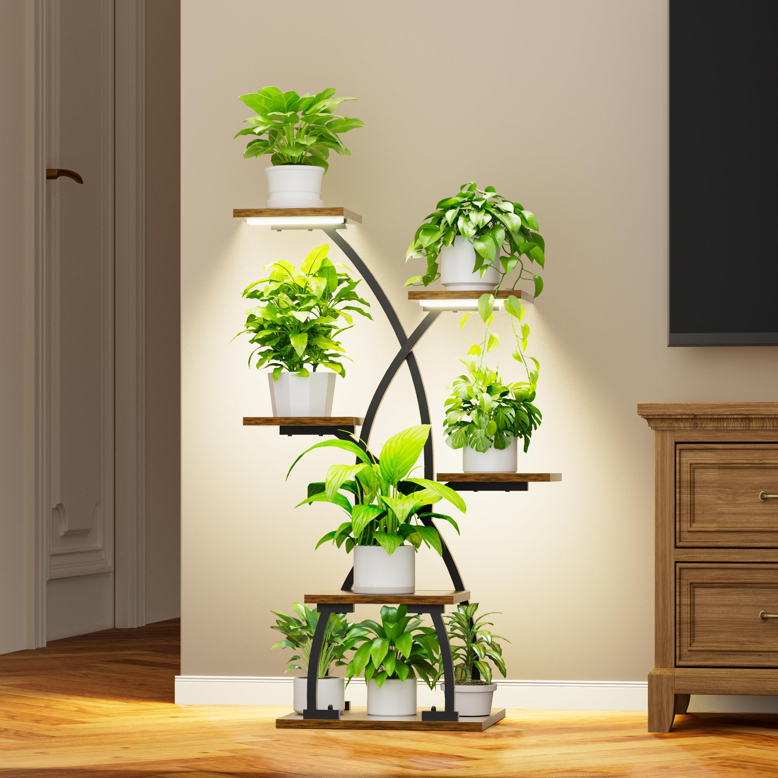 JUSTOGO close-up of adjustable LED grow light panel providing balanced plant light