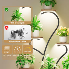 JUSTOGO adjustable full-spectrum grow lights highlighting even plant lighting