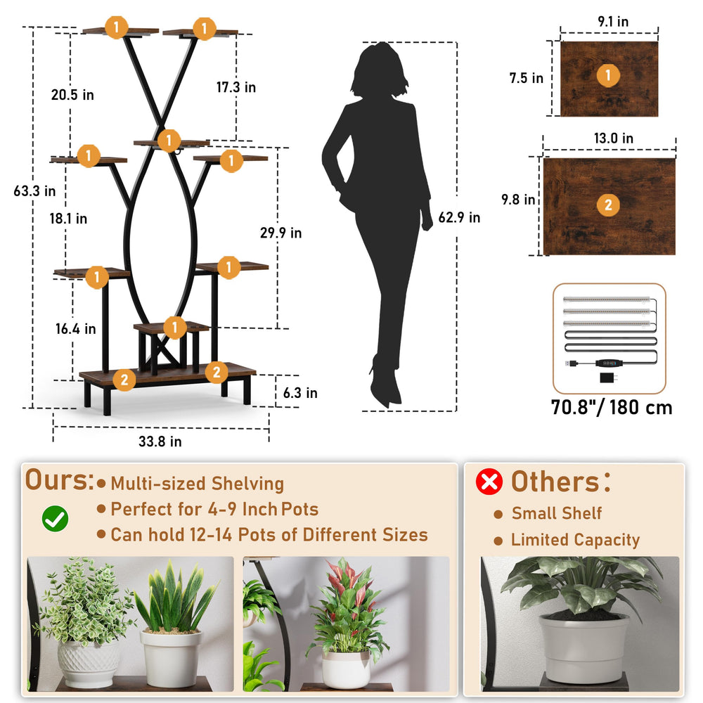 JUSTOGO plant stand styled in living room adding décor and vertical plant display