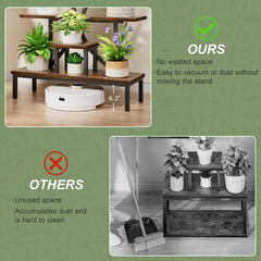 JUSTOGO shelf holding multiple pots showing space-saving plant display benefit