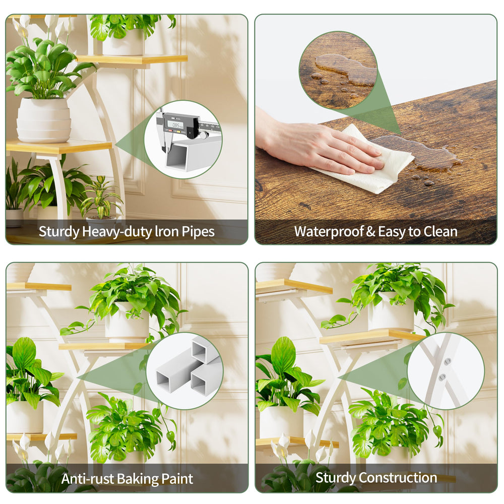 JUSTOGO plant stand next to chair showing compact 36-inch height scale