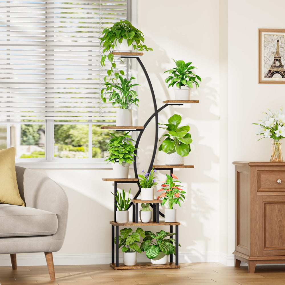 JUSTOGO plant stand in living room improving decor and room greenery