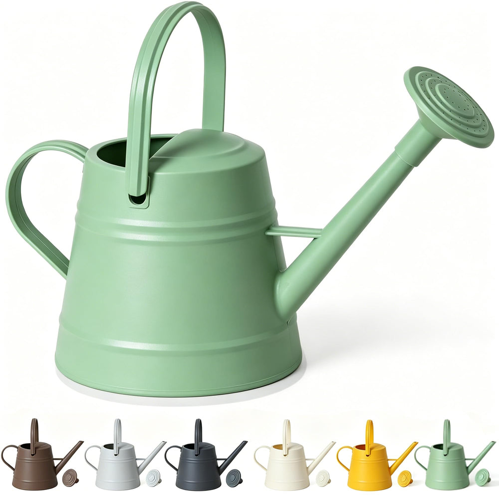 JUSUFU front view of watering can showing sleek shape and capacity benefit