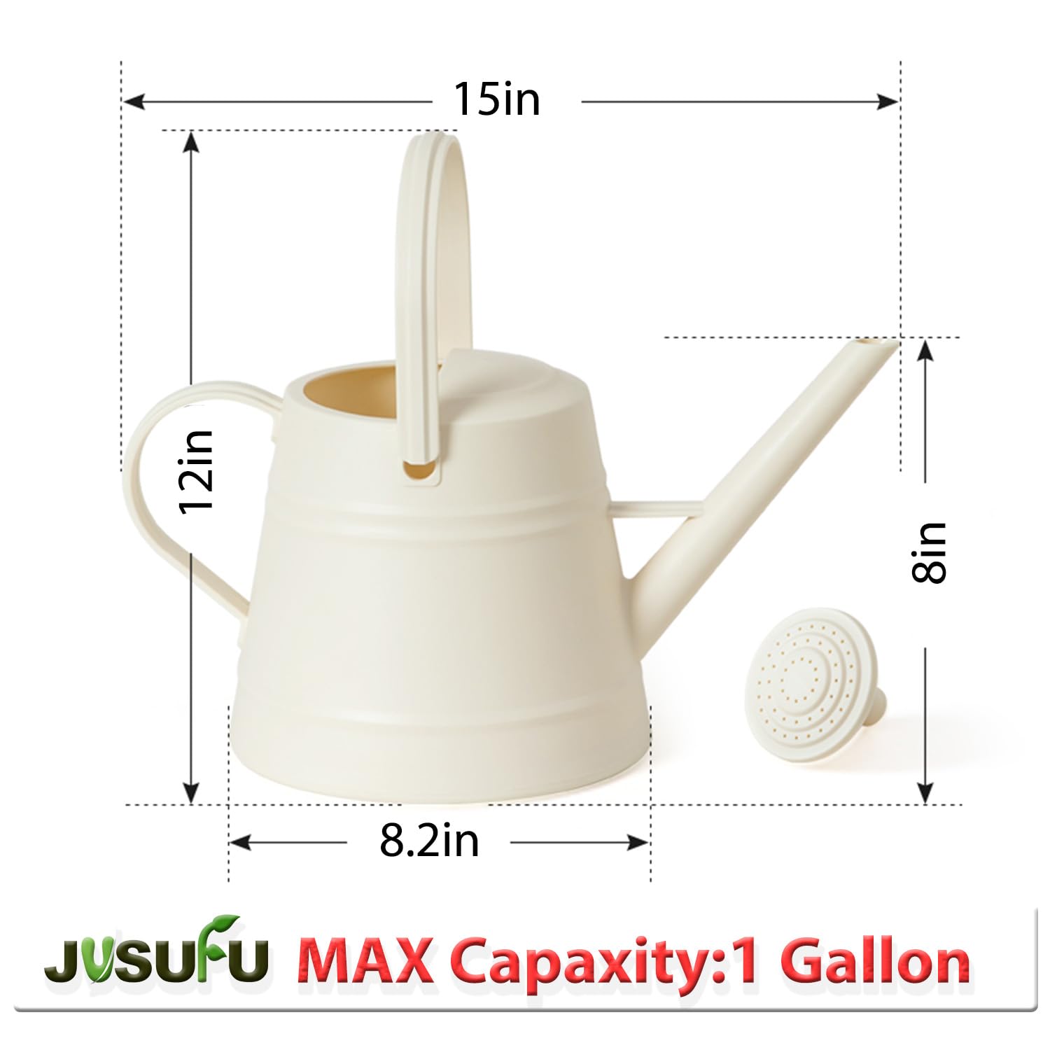 JUSUFU close-up of removable spout highlighting leak-resistant shower head advantage