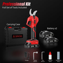 JUSWISE complete kit and case showing batteries charger and tools for portable care