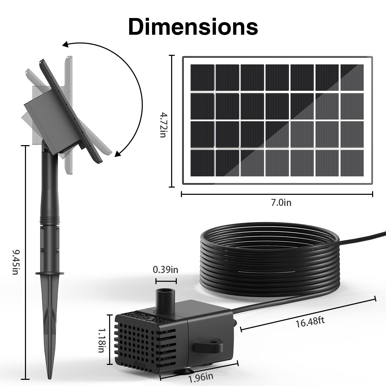 JuTai solar panel on ground stake in garden showing ideal sun placement benefit