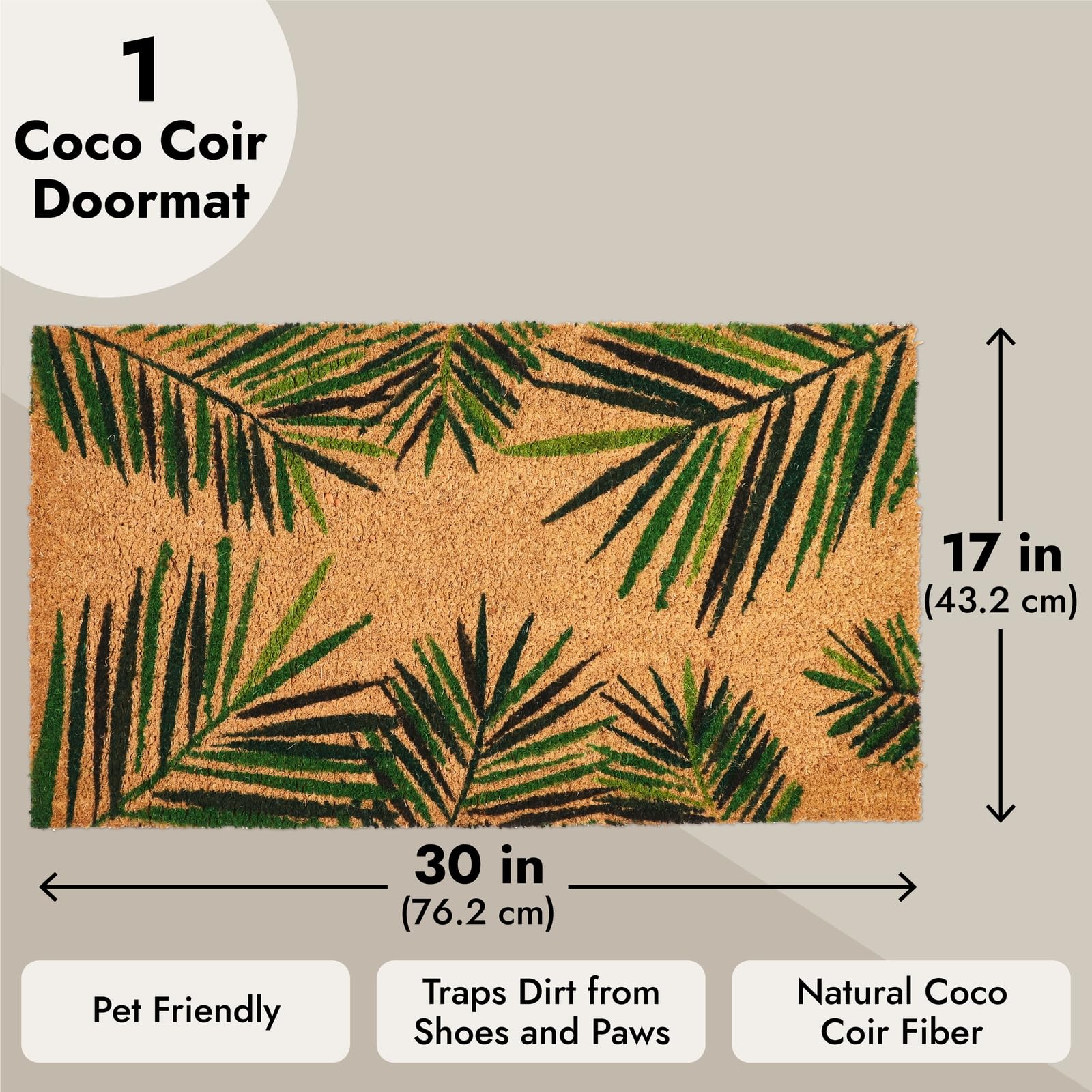 Juvale mat in use at a doorstep demonstrating dirt-scraping performance