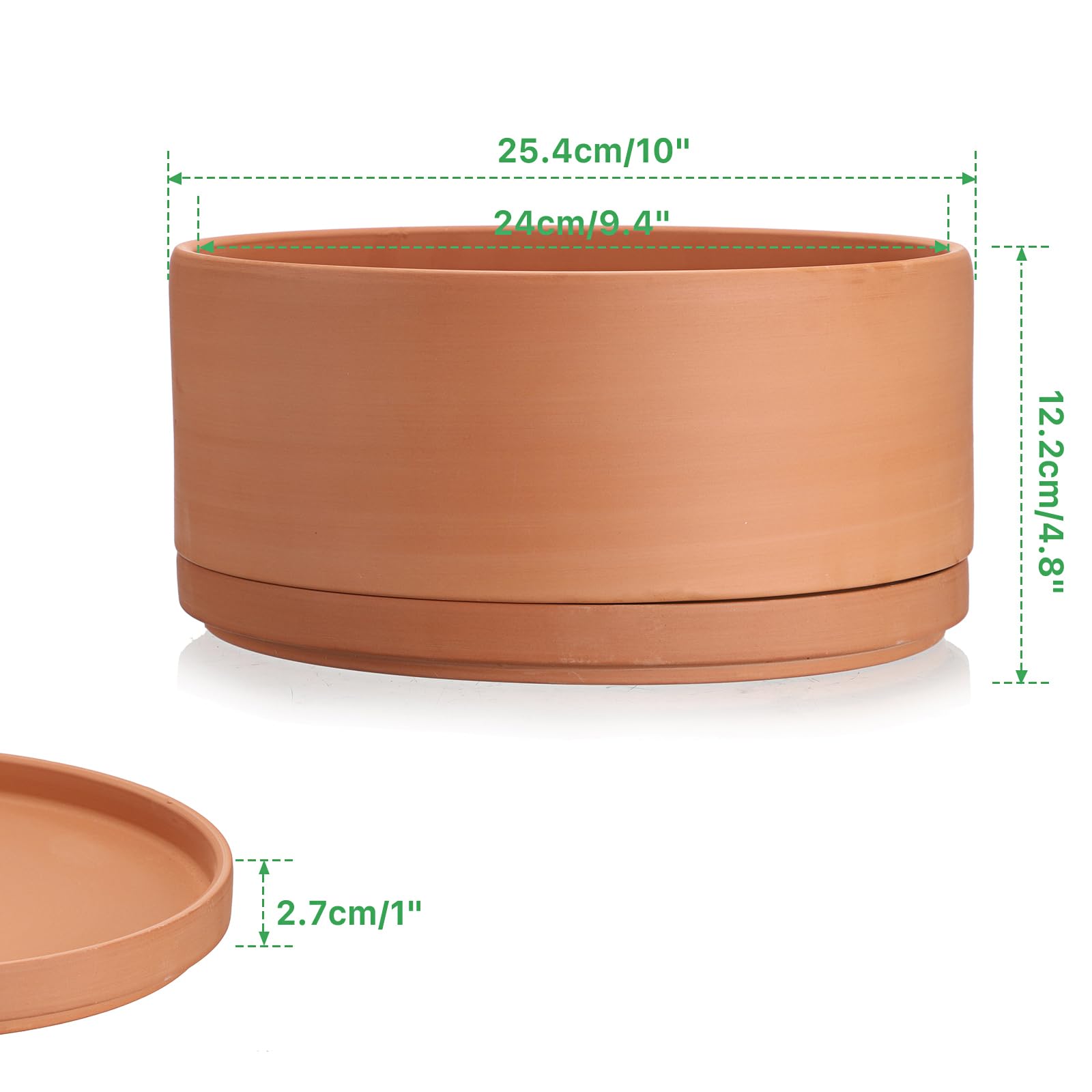 JUXYES side profile highlighting the shallow 4.8-inch depth ideal for succulents