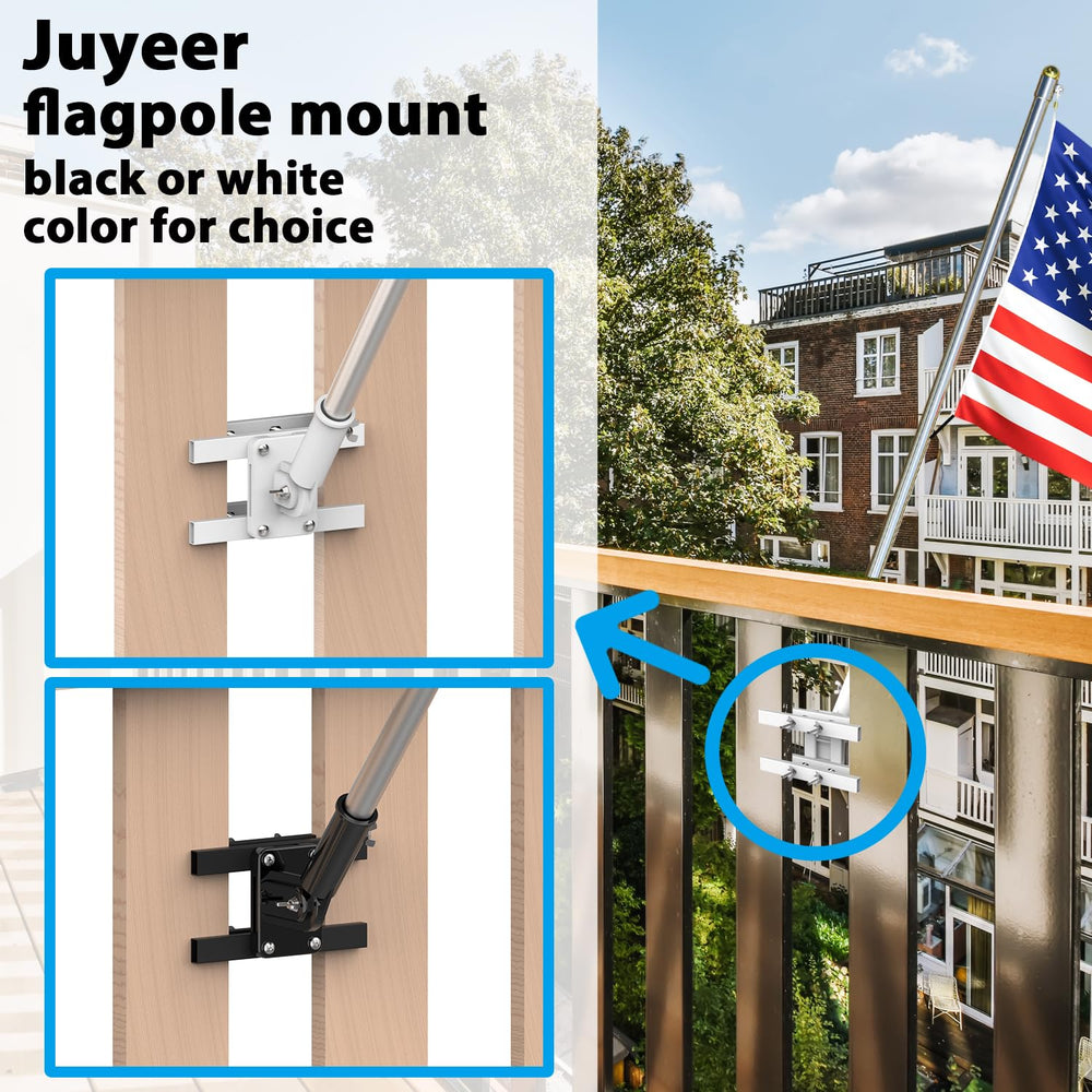 JUYEER mounted on square railing illustrating adaptable installation