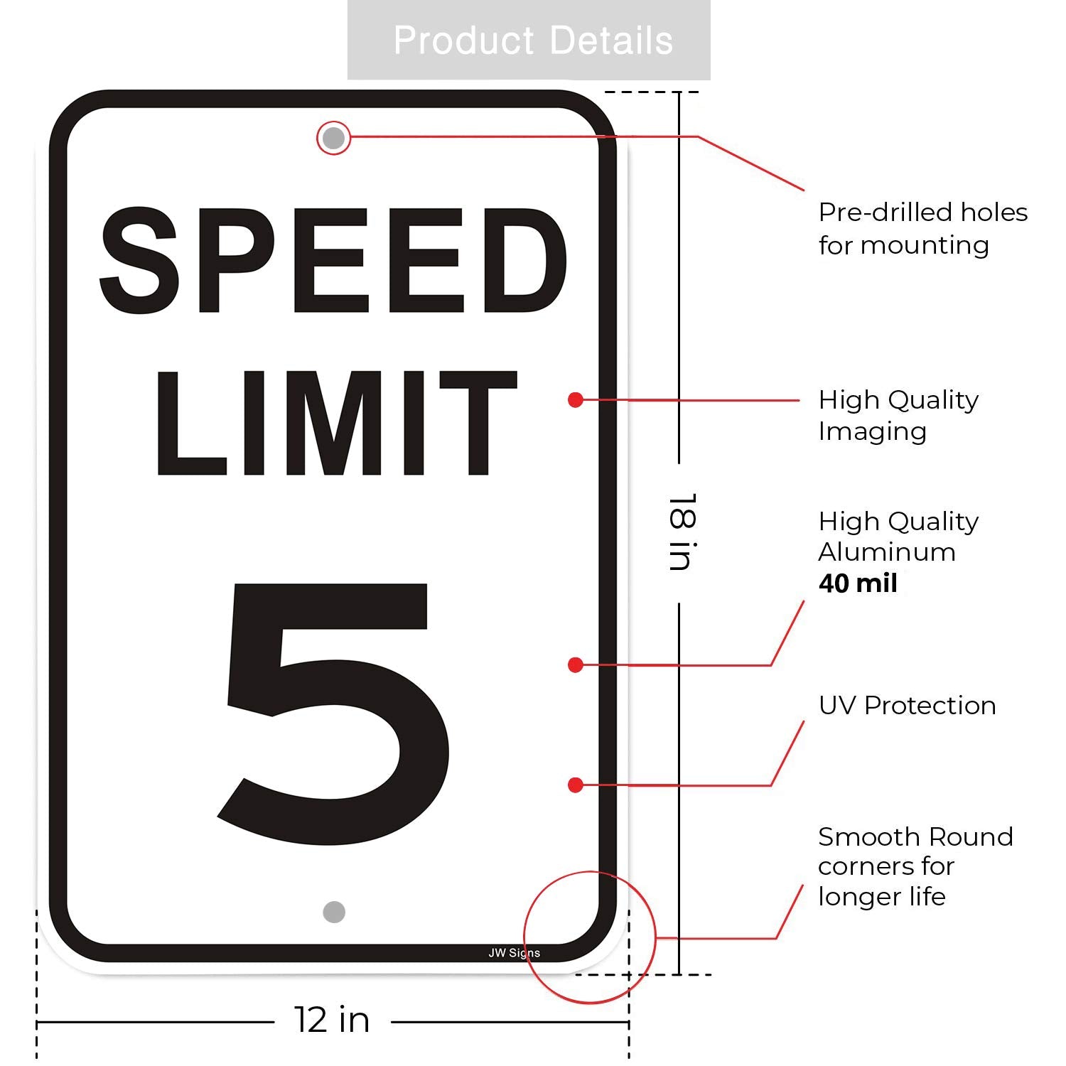 JW Signs close-up of reflective surface highlights nighttime visibility benefit