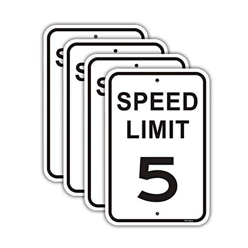 JW Signs front view of 5 MPH sign shows clear legible message and improves safety
