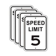 JW Signs front view of 5 MPH sign shows clear legible message and improves safety