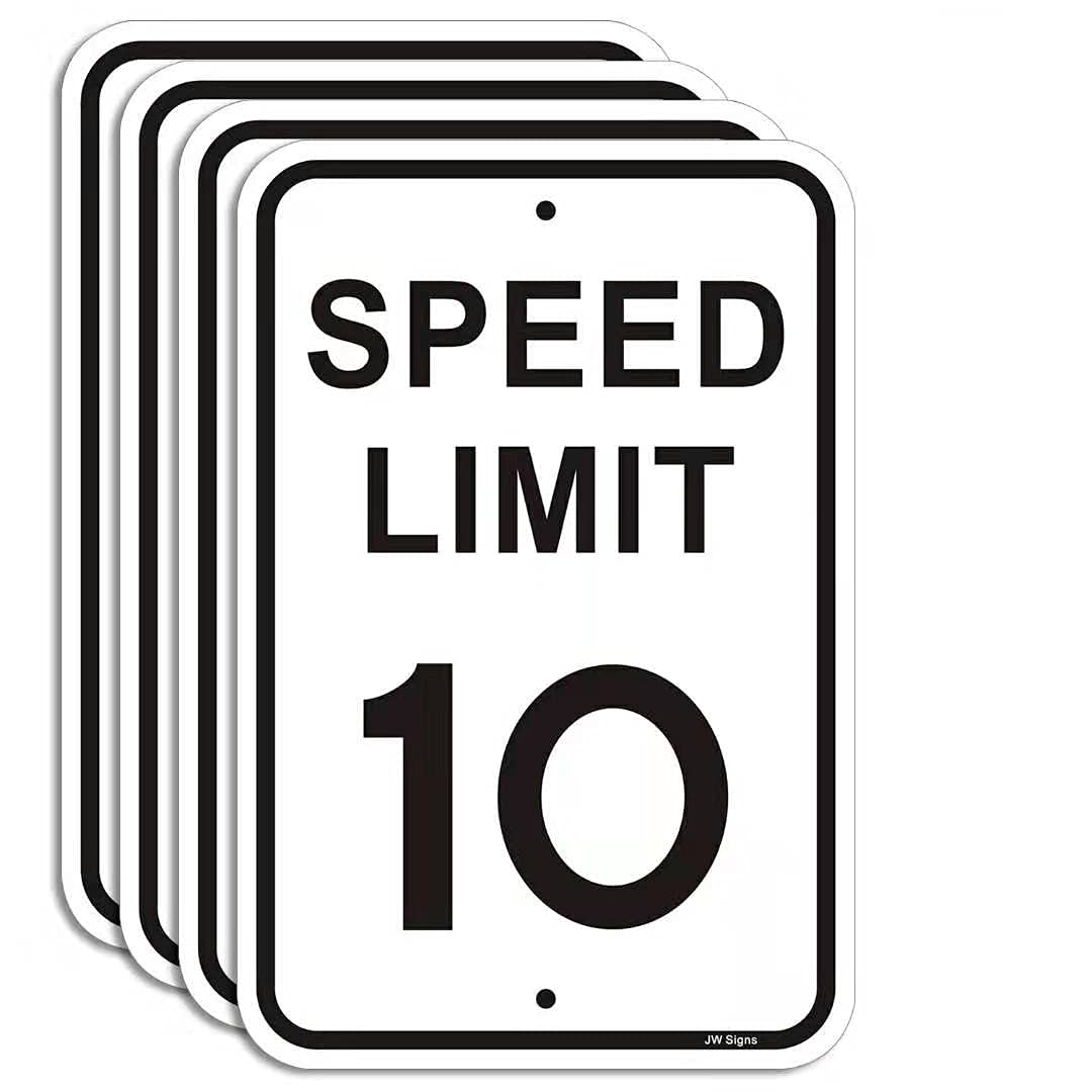 JW Signs front view of 12x18 speed limit sign, high visibility for drivers