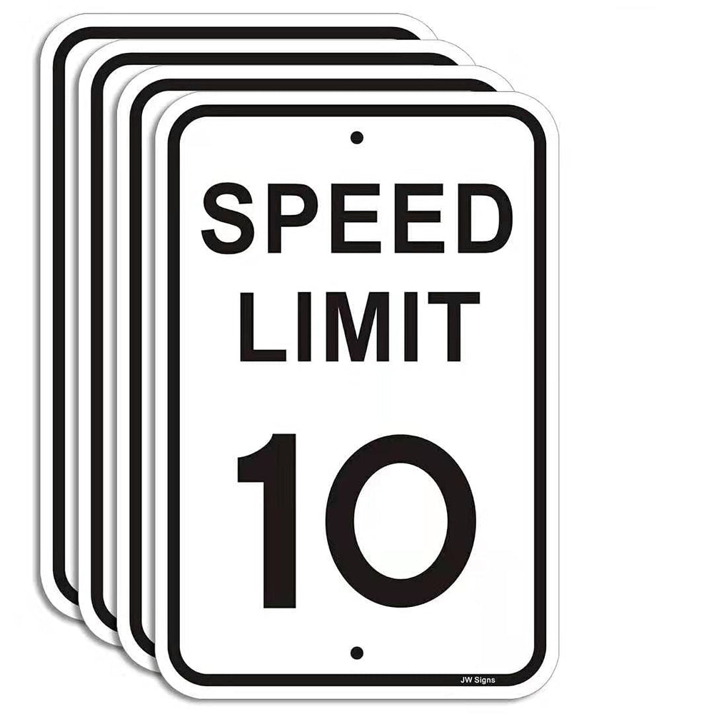 JW Signs front view of 12x18 speed limit sign, high visibility for drivers