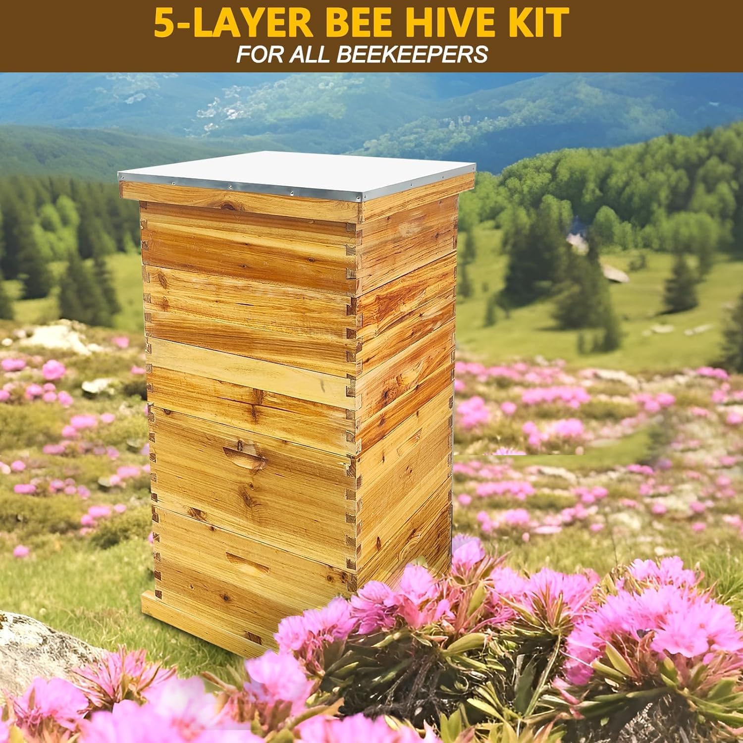 Jwevvie hive installed in an apiary illustrating practical use
