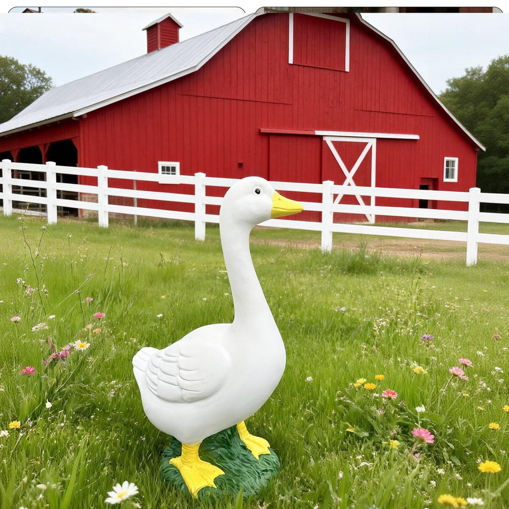 Jxcnkiy goose beside a plant pot showing true-to-size scale