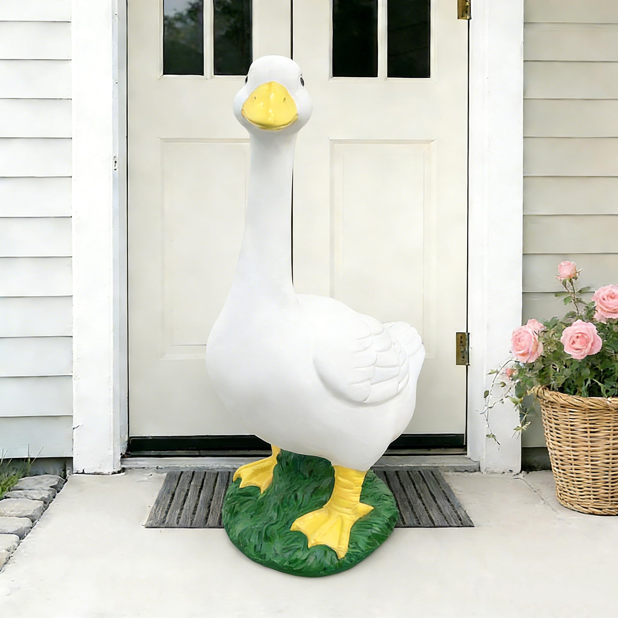 Jxcnkiy goose dressed for holidays showing versatile seasonal decor