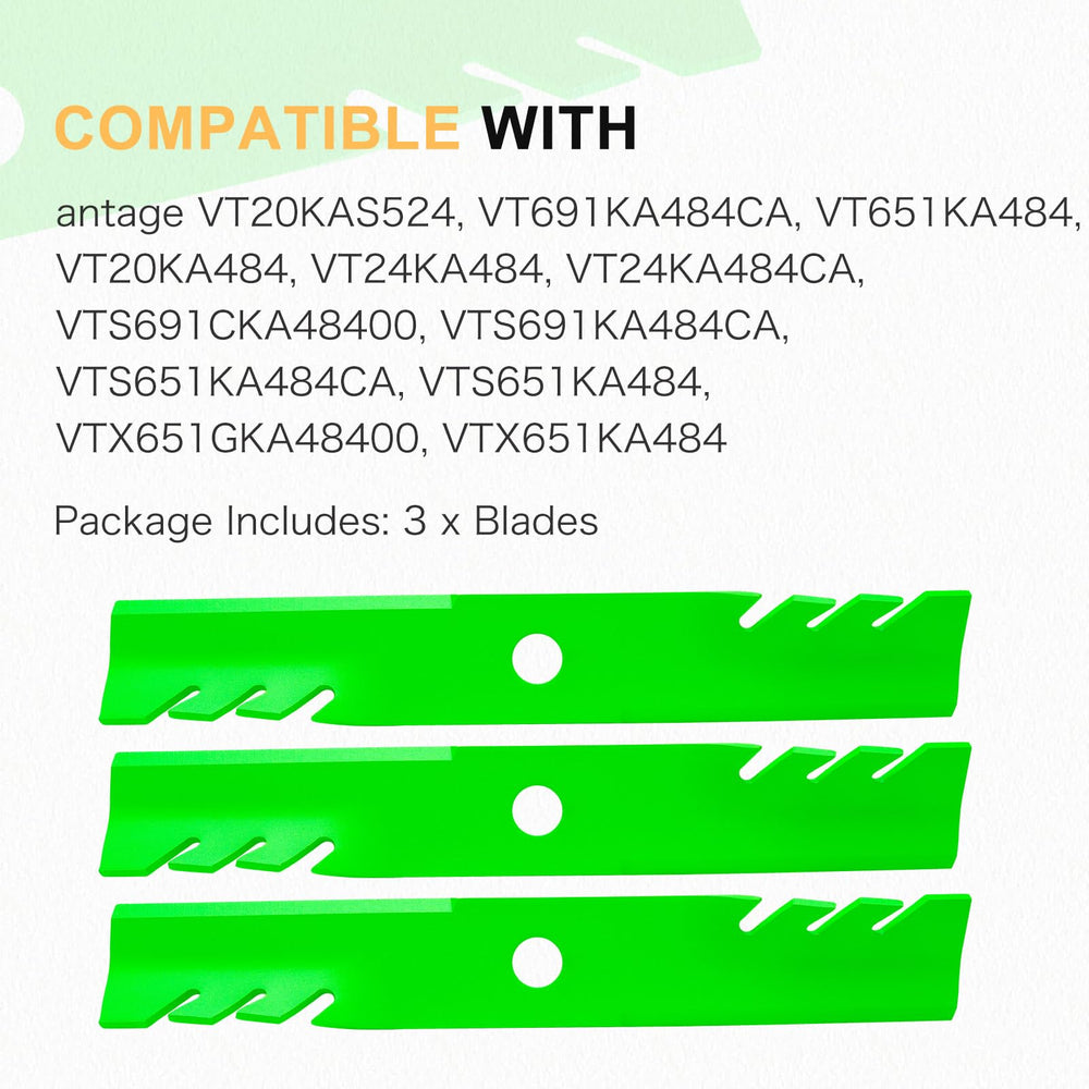 JXJKCZ blade beside ruler showing precise 48-inch scale for correct deck length confirmation