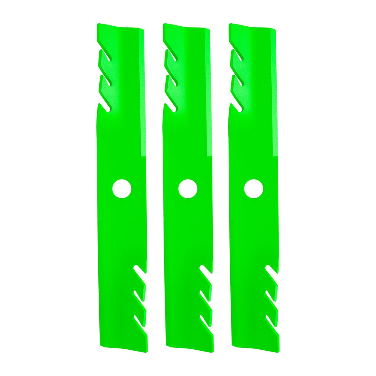 JXJKCZ 48-inch blade front pack showing three blades and clear warranty label for confident replacement