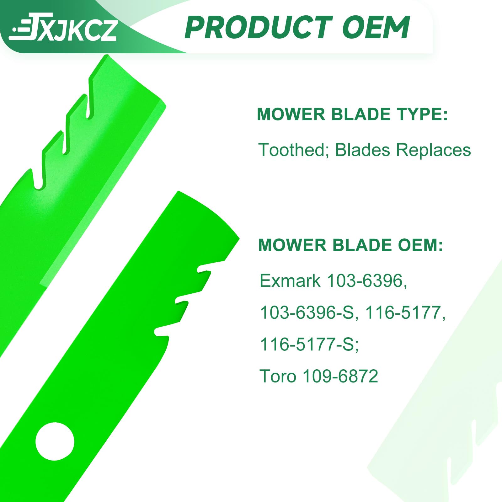 JXJKCZ blades installed on mower deck demonstrating fit and reduced vibration benefit