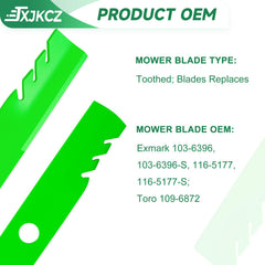 JXJKCZ blades installed on mower deck demonstrating fit and reduced vibration benefit