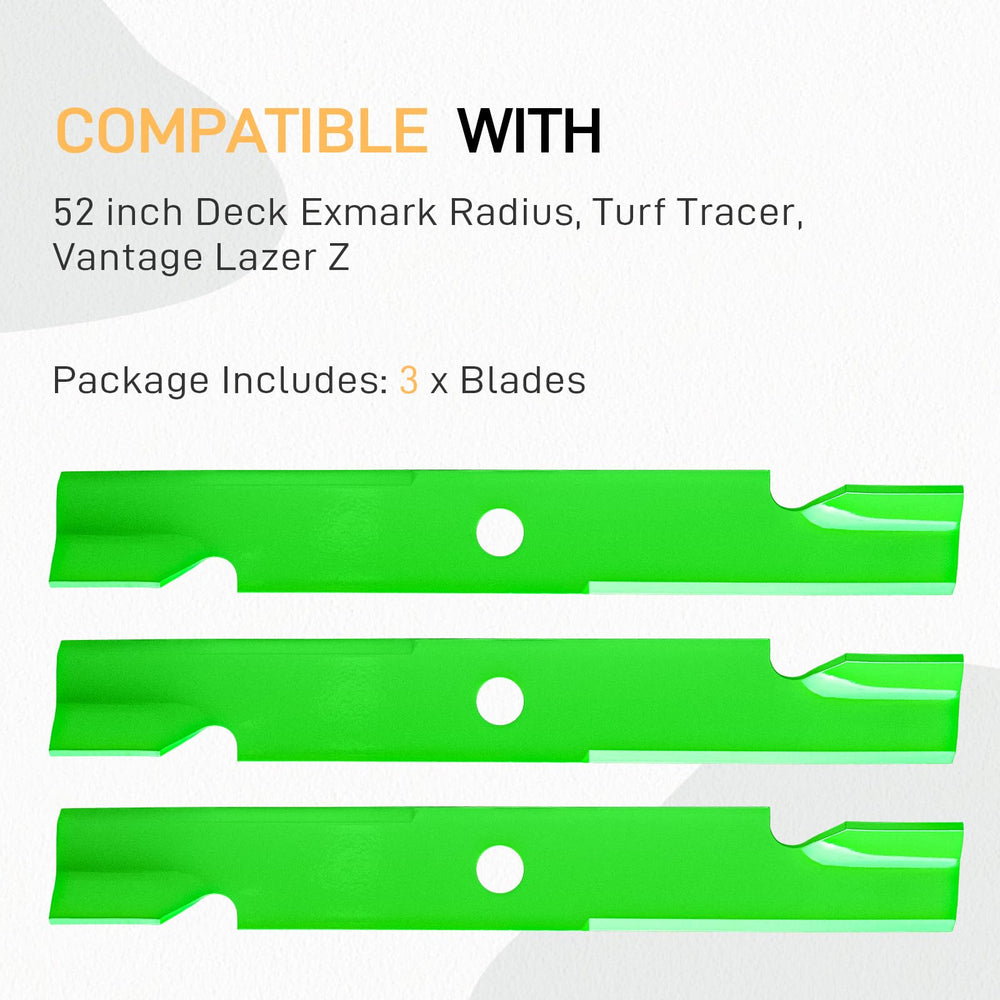 JXJKCZ blade next to ruler showing accurate 52-inch sizing benefit