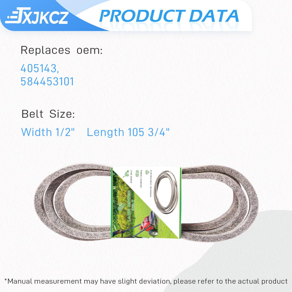 JXJKCZ replacement belt laid flat with part number for correct fit verification