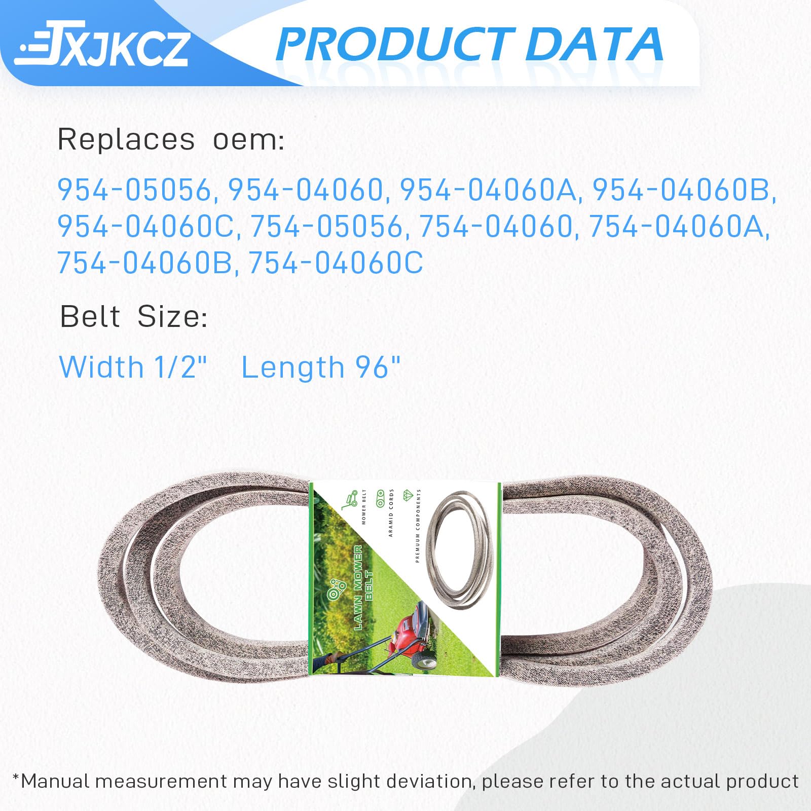 JXJKCZ replacement belt laid flat showing length and fit to restore blade drive power