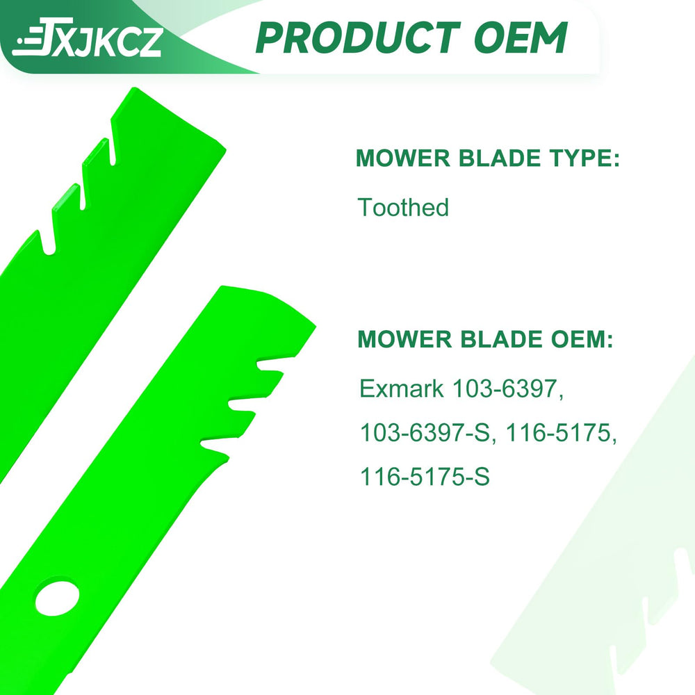JXJKCZ blade bolt hole detail showing OEM-compatible mounting holes