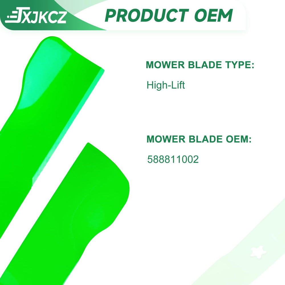 JXJKCZ blades installed on a 48-inch deck showing restored cutting balance benefit