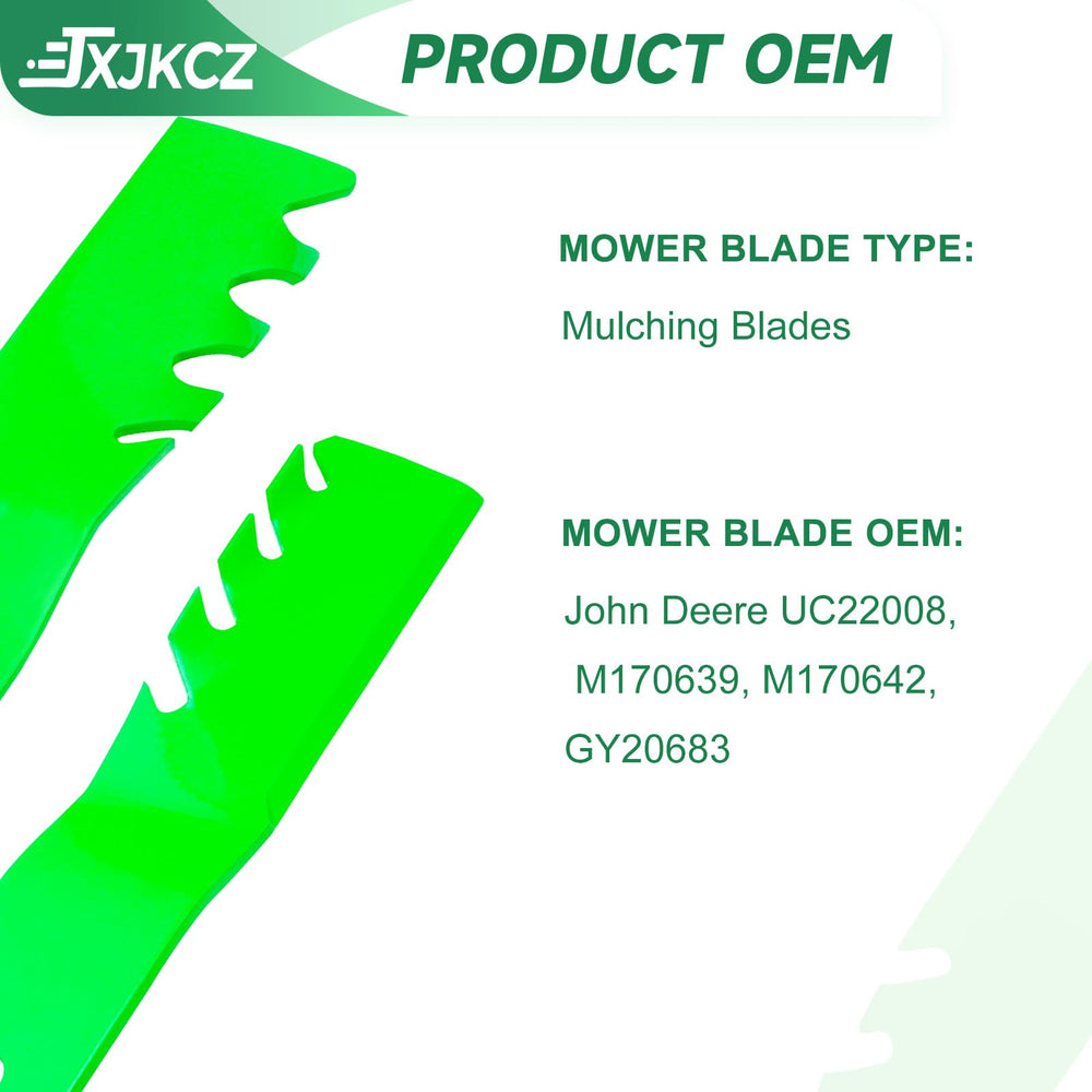 JXJKCZ blades installed on a mower deck restoring even cutting performance