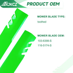 JXJKCZ blades mounted on Exmark Lazer Z deck demonstrating correct installation benefit