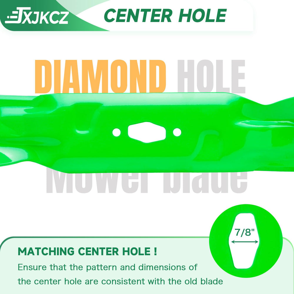JXJKCZ diamond 7/8-inch center hole detail for secure mower mounting