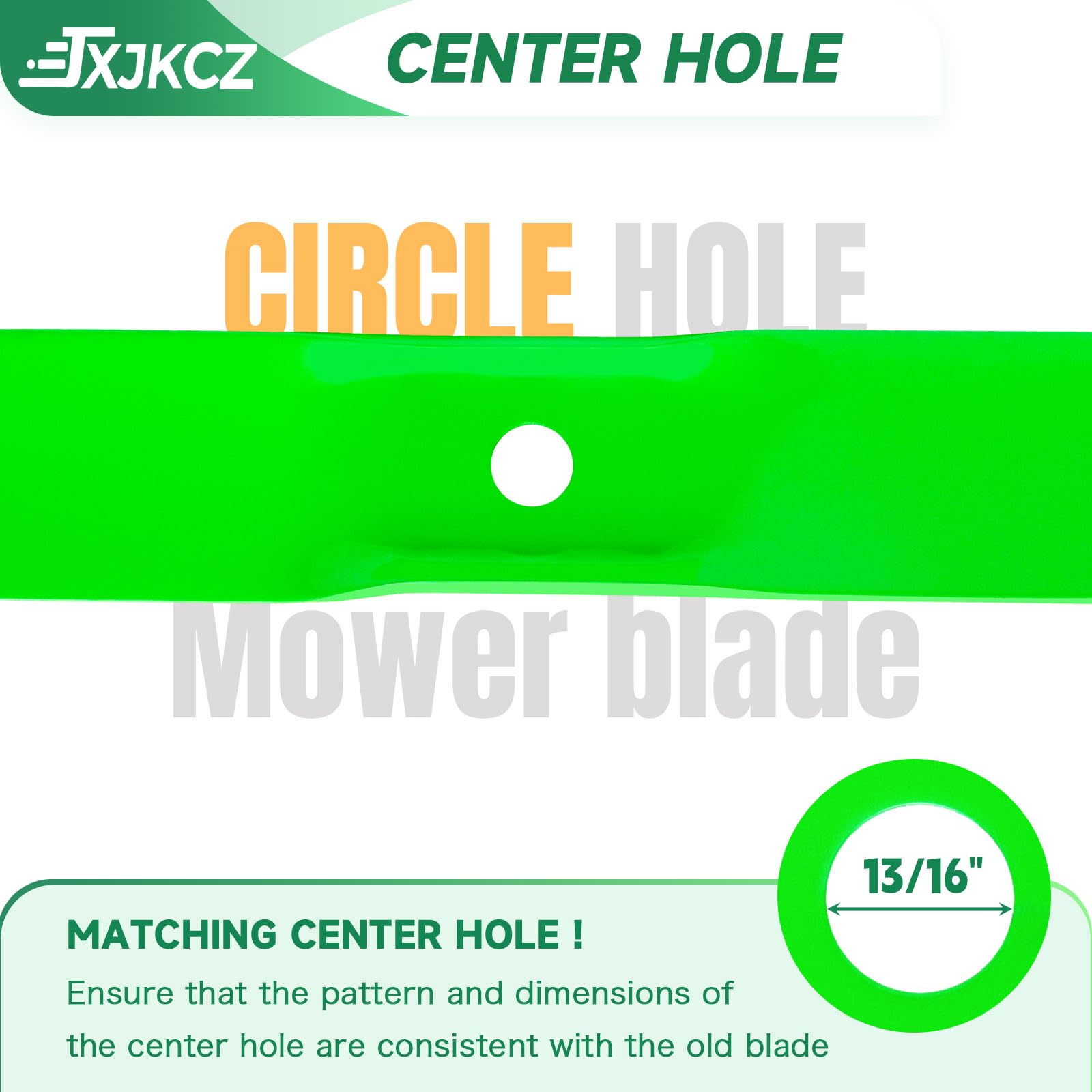 JXJKCZ center hole detail with 13/16 inch measurement for exact OEM fit