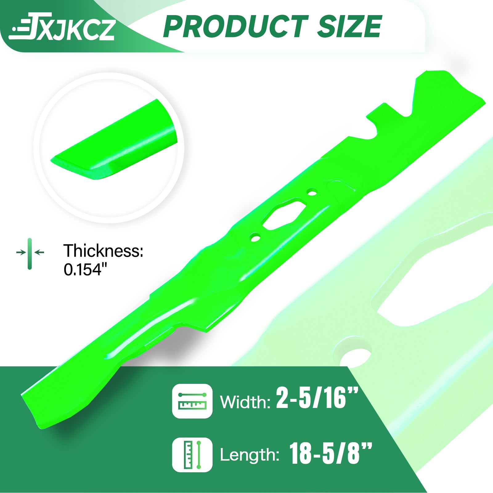 JXJKCZ close-up of toothed blade edge highlighting improved mulching performance