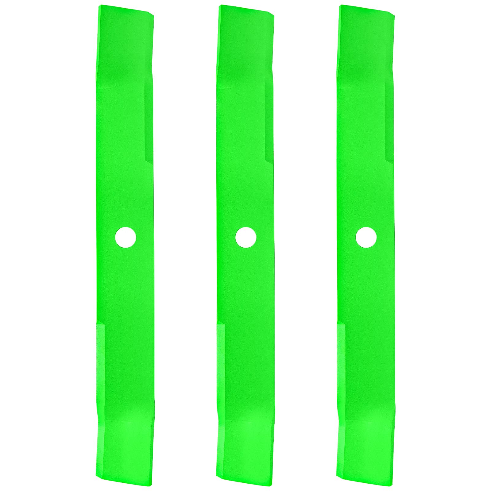 JXJKCZ front view of three 60-inch mulching blades showing fit and finish benefit