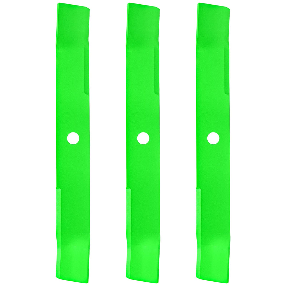 JXJKCZ front view of three 60-inch mulching blades showing fit and finish benefit