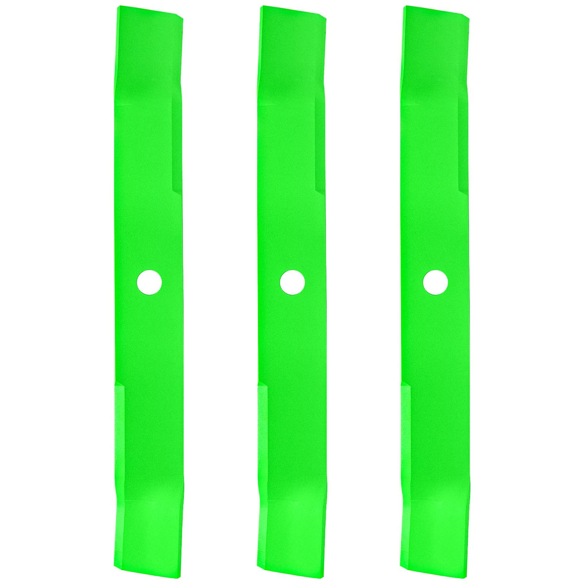 JXJKCZ front view of three 60-inch mulching blades showing fit and finish benefit