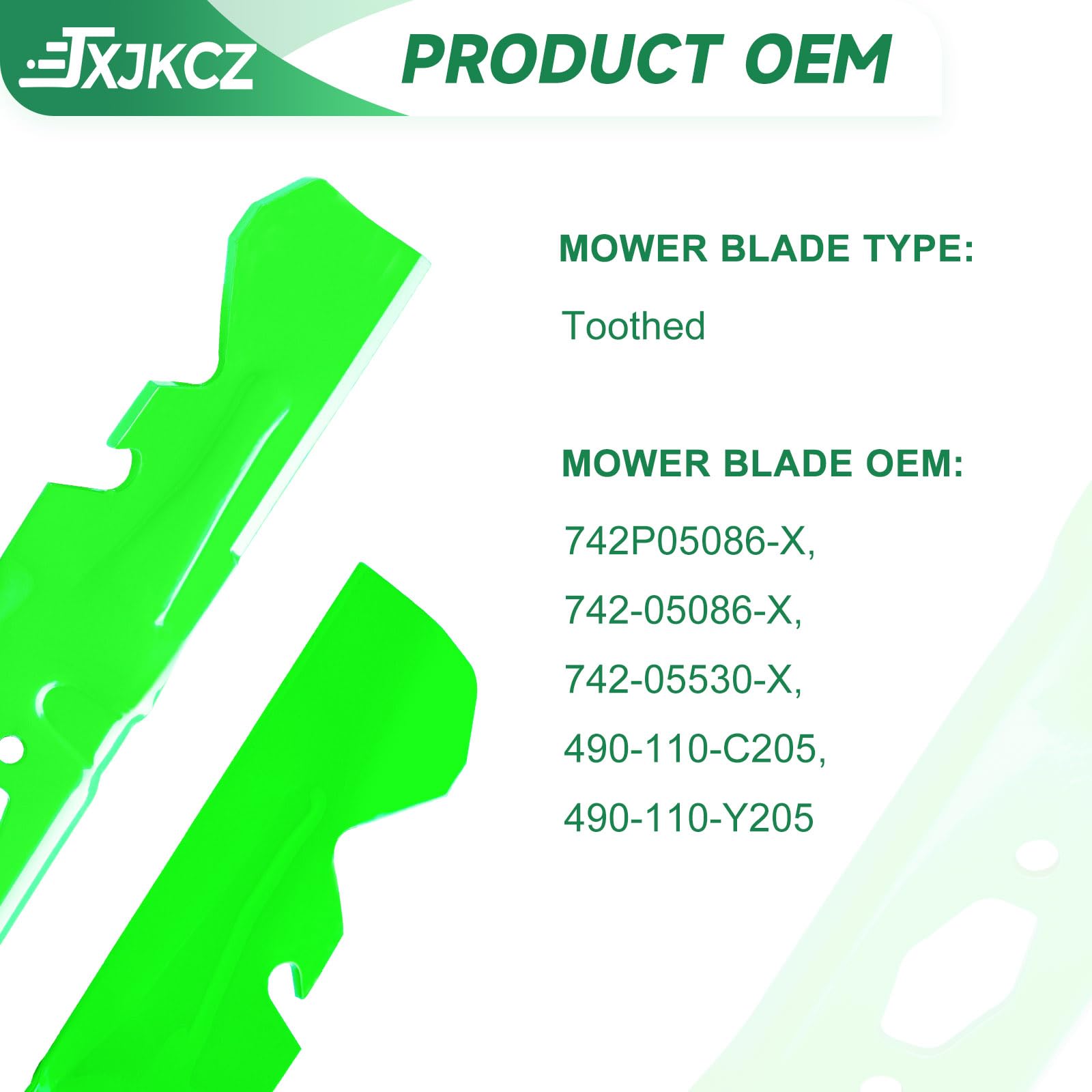 JXJKCZ blade installed on a 54 inch deck demonstrating clean cut in use