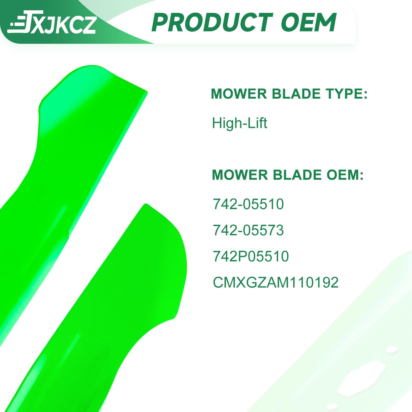 JXJKCZ blade installed on mower deck improving airflow and bagging