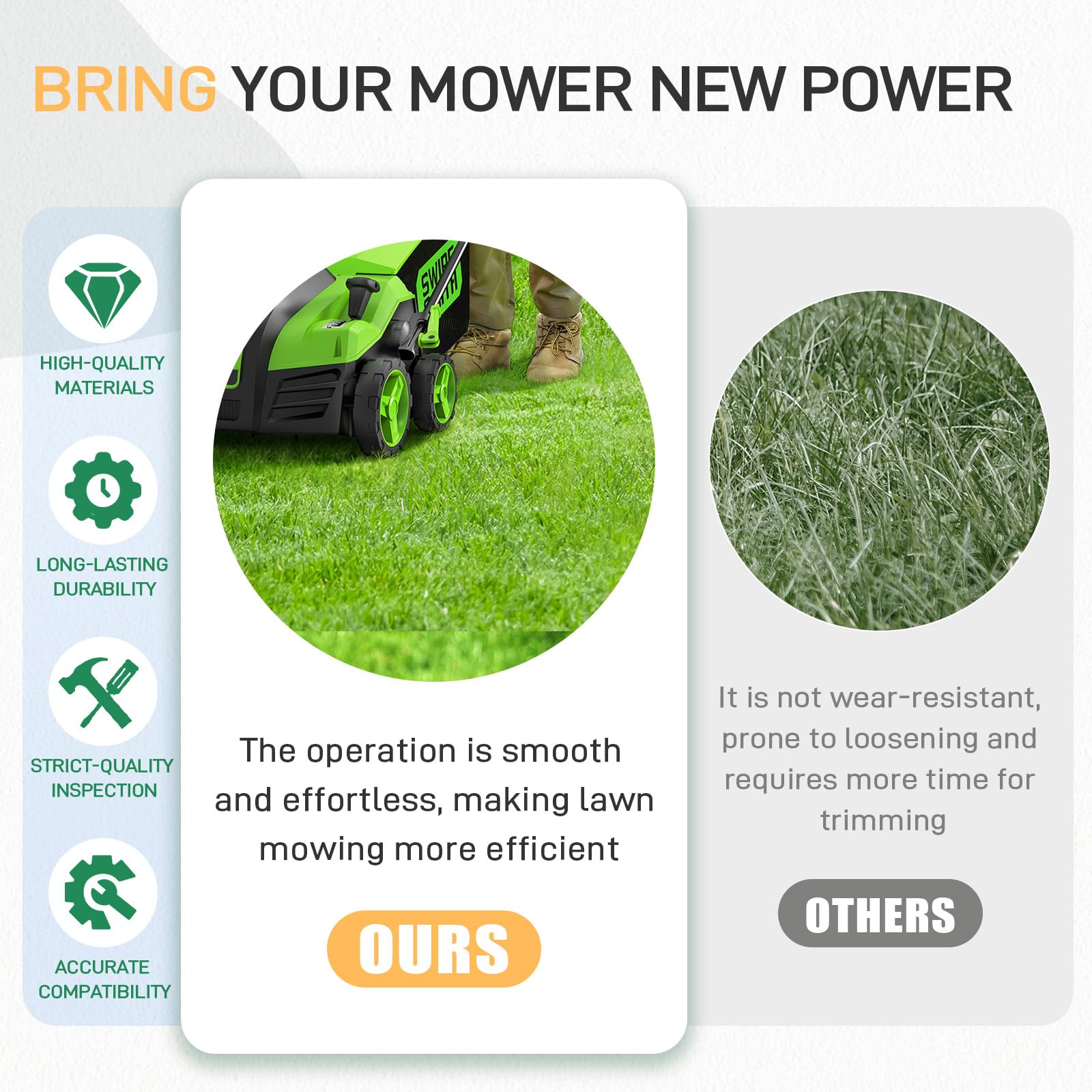 JXJKCZ mowed lawn scene showing even stripes and improved finish