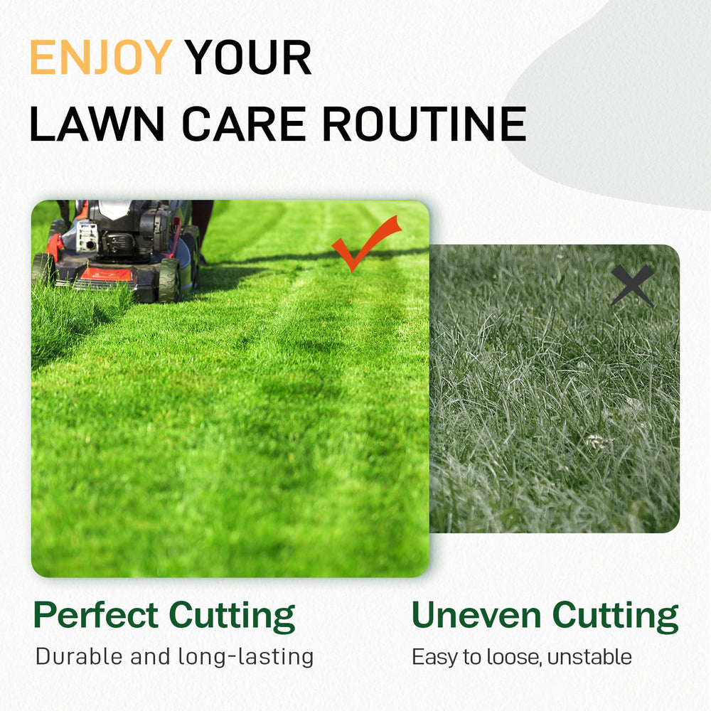 JXJKCZ mower in backyard scene illustrating professional cut quality and yard care
