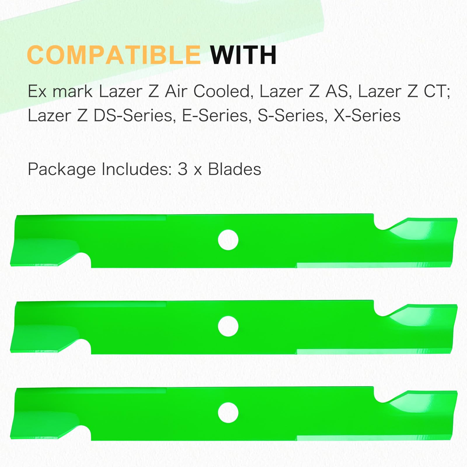 JXJKCZ six blades arranged to show uniform manufacture and ready spare replacements