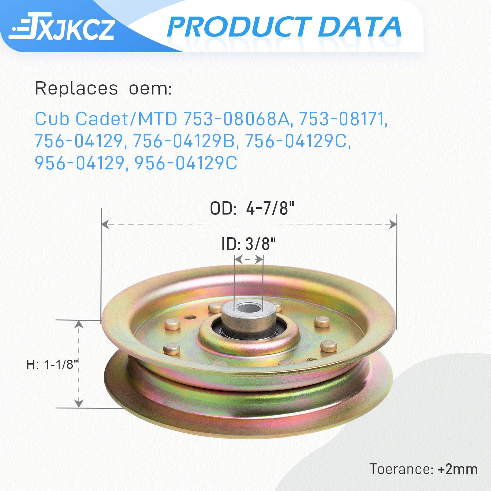 JXJKCZ idler pulley top view showing groove profile for reliable belt tracking and tension