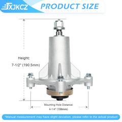 JXJKCZ spindle close-up showing bearing surface and durable construction benefit